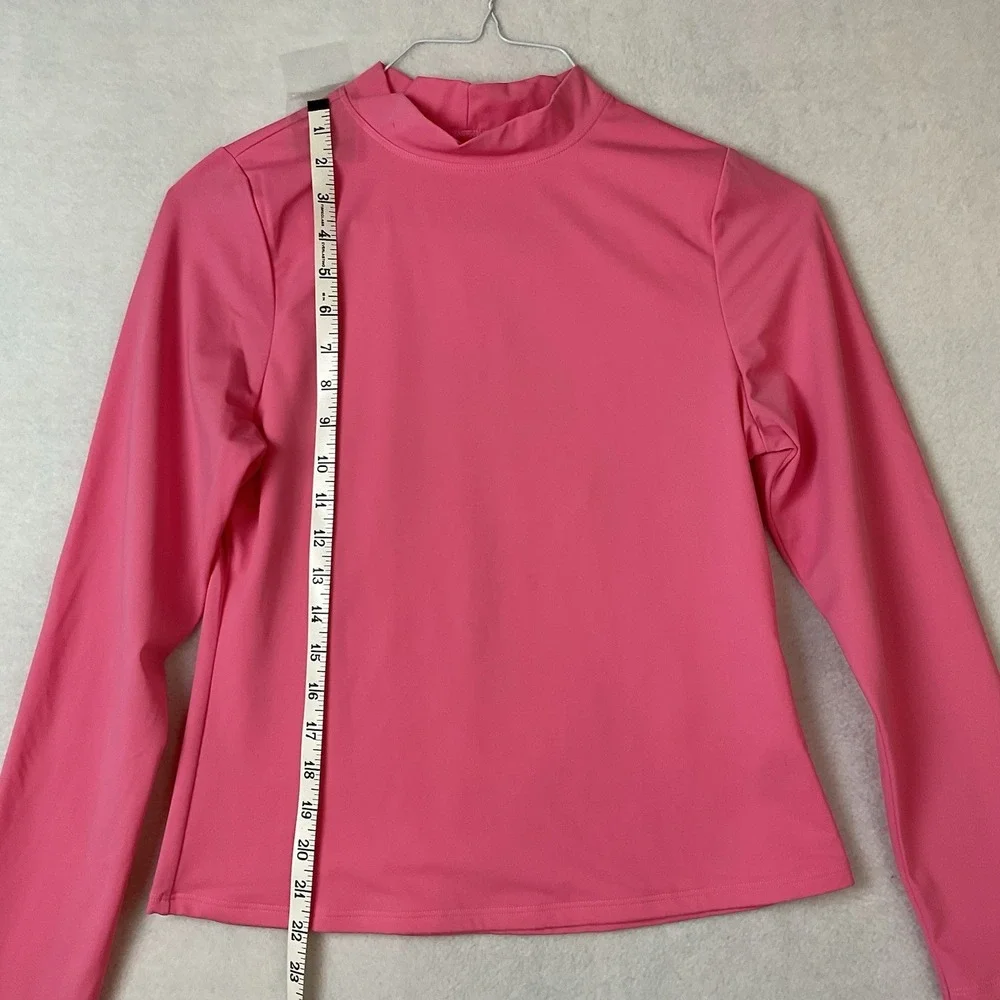Lands End Rash Guard Swim Top Girls‎ Youth XL 16 Pink Long Sleeves